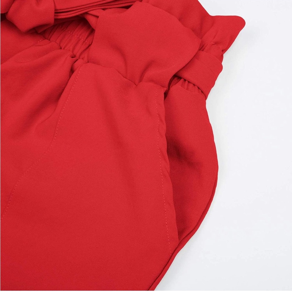 ❤️ High Waist Paper Bag Pants w/ Tie ❤️ - Picture 6 of 9